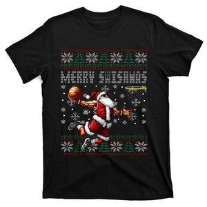 Merry Swishmas Ugly Christmas Basketball Christmas T-Shirt