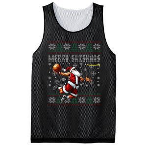 Merry Swishmas Ugly Christmas Basketball Christmas Mesh Reversible Basketball Jersey Tank