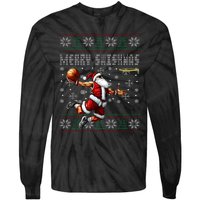 Merry Swishmas Ugly Christmas Basketball Christmas Tie-Dye Long Sleeve Shirt