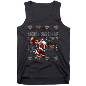 Merry Swishmas Ugly Christmas Basketball Christmas Tank Top