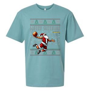 Merry Swishmas Ugly Christmas Basketball Christmas Sueded Cloud Jersey T-Shirt