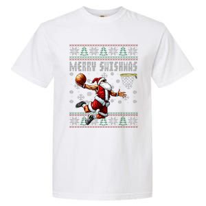 Merry Swishmas Ugly Christmas Basketball Christmas Garment-Dyed Heavyweight T-Shirt