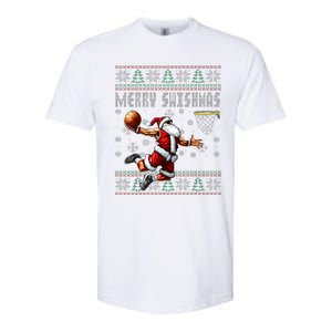 Merry Swishmas Ugly Christmas Basketball Christmas Softstyle CVC T-Shirt