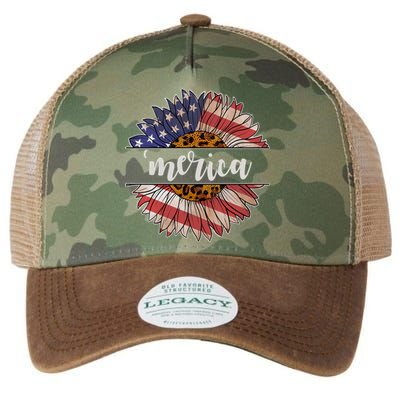 Merica Sunflower USA Vintage Legacy Tie Dye Trucker Hat