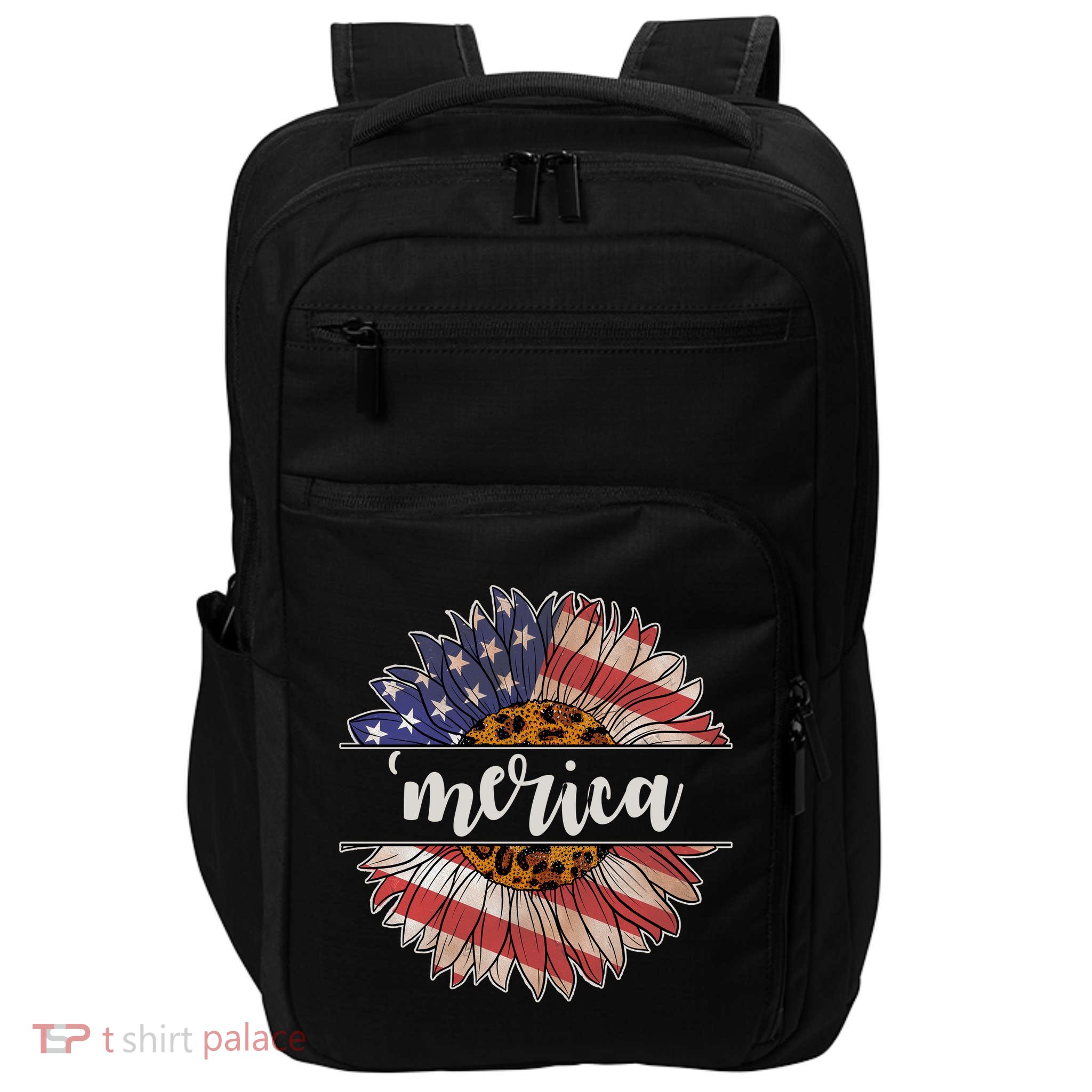 Merica Sunflower USA Vintage Impact Tech Backpack