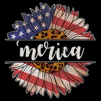 Merica Sunflower USA Vintage Poster