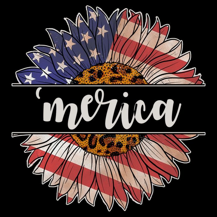 Merica Sunflower USA Vintage Poster