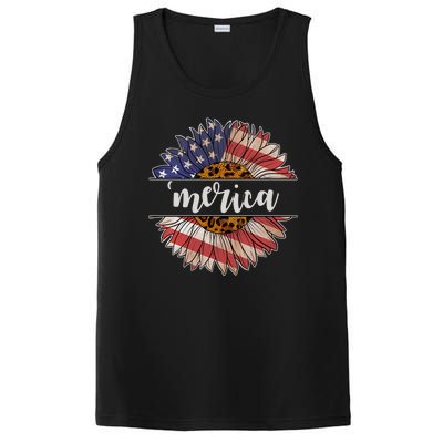 Merica Sunflower USA Vintage PosiCharge Competitor Tank