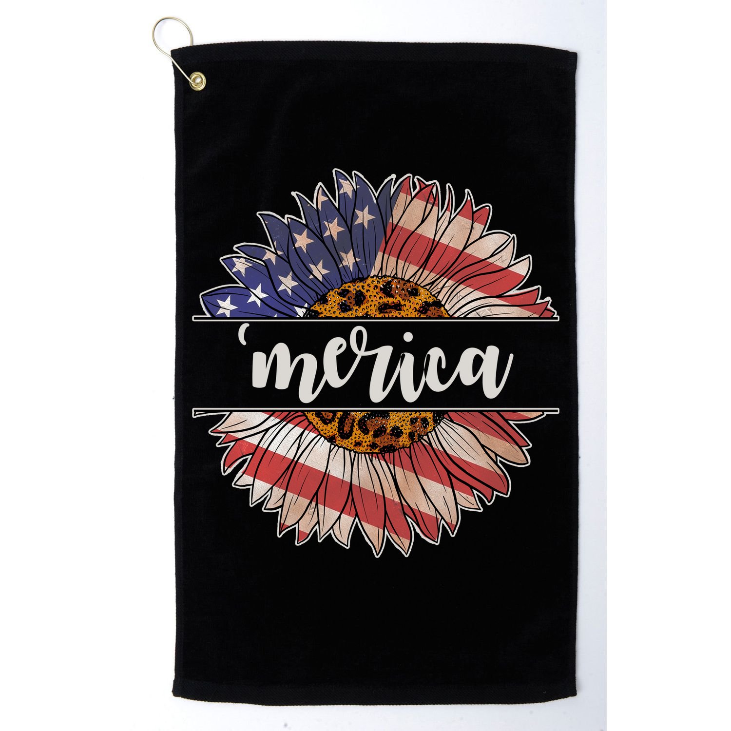 Merica Sunflower USA Vintage Golf Towel