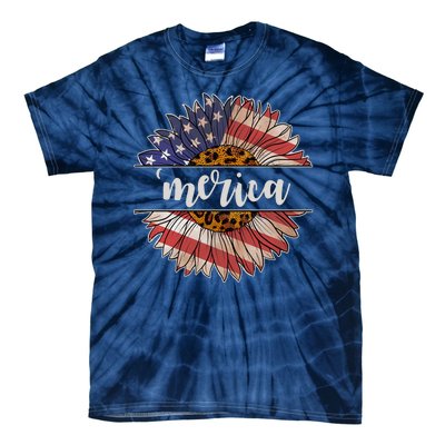 Merica Sunflower USA Vintage Tie-Dye T-Shirt