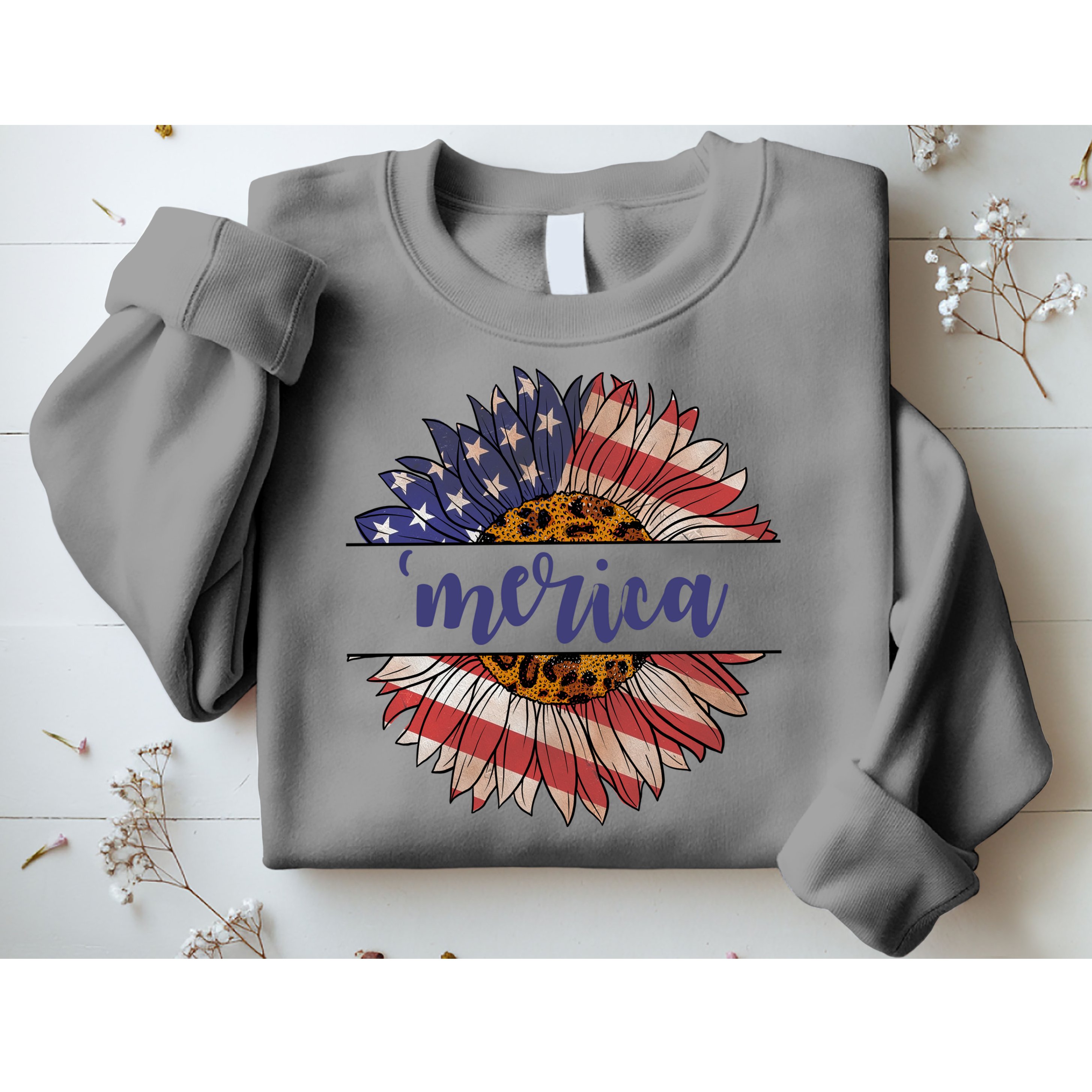 Merica Sunflower USA Vintage Sweatshirt