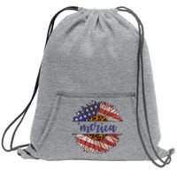 Merica Sunflower USA Vintage Sweatshirt Cinch Pack Bag