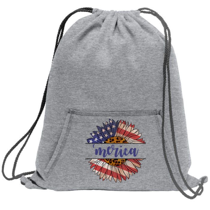 Merica Sunflower USA Vintage Sweatshirt Cinch Pack Bag