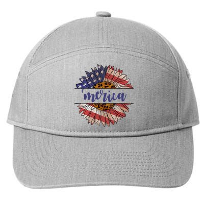 Merica Sunflower USA Vintage 7-Panel Snapback Hat