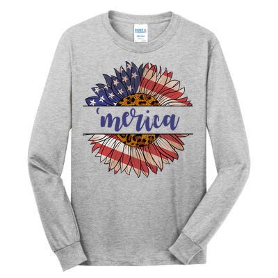 Merica Sunflower USA Vintage Tall Long Sleeve T-Shirt