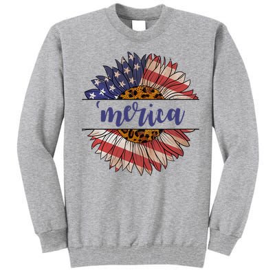 Merica Sunflower USA Vintage Tall Sweatshirt