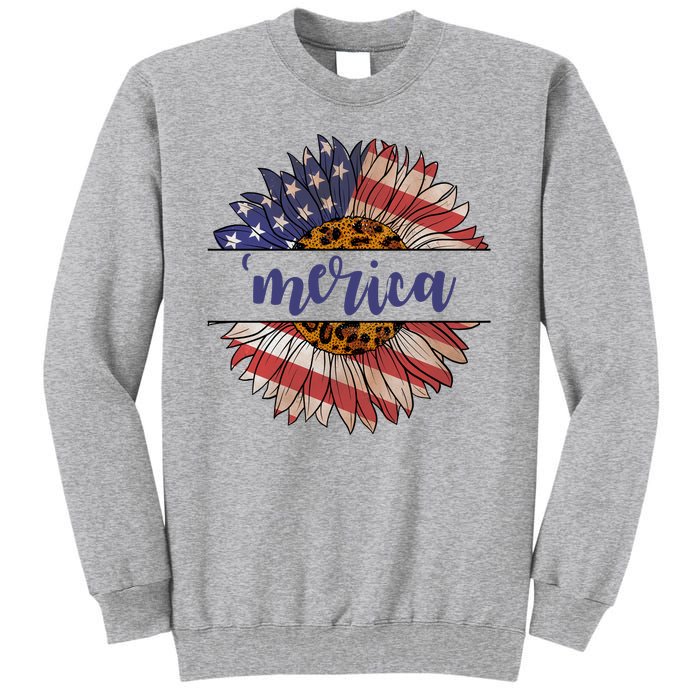 Merica Sunflower USA Vintage Tall Sweatshirt