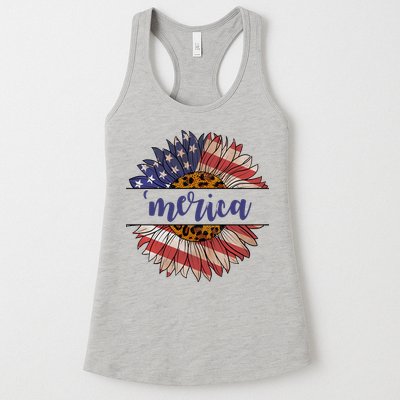 Merica Sunflower USA Vintage Womens Tank Top