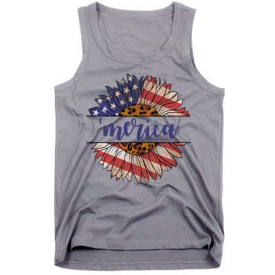 Merica Sunflower USA Vintage Tank Top
