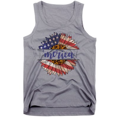 Merica Sunflower USA Vintage Tank Top