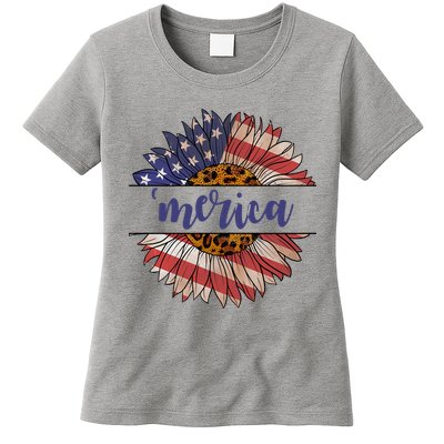Merica Sunflower USA Vintage Womens T-Shirt
