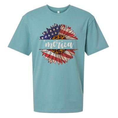 Merica Sunflower USA Vintage Sueded Cloud Jersey T-Shirt