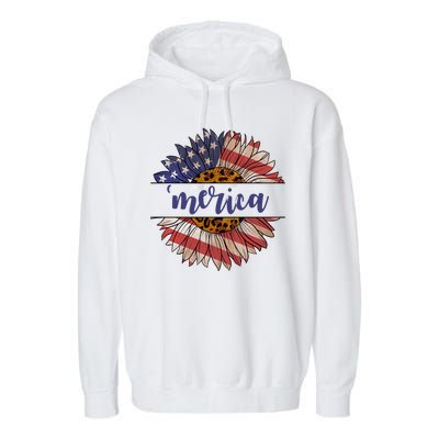 Merica Sunflower USA Vintage Garment-Dyed Fleece Hoodie