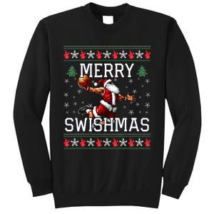 Merry Swishmas Ugly Funny Christmas Basketball Christmas Sweatshirt