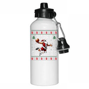 Merry Swishmas Ugly Funny Christmas Basketball Christmas Aluminum Water Bottle