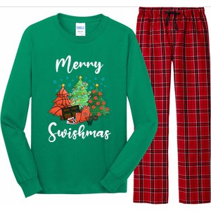 Merry Swishmas Ugly Christmas Basketball Long Sleeve Pajama Set