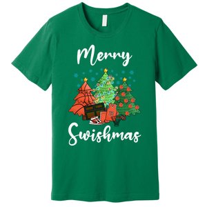 Merry Swishmas Ugly Christmas Basketball Premium T-Shirt