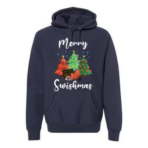 Merry Swishmas Ugly Christmas Basketball Premium Hoodie