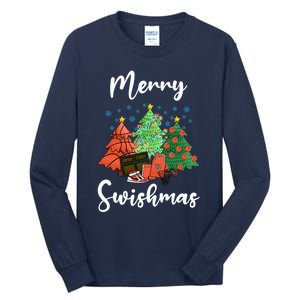 Merry Swishmas Ugly Christmas Basketball Tall Long Sleeve T-Shirt