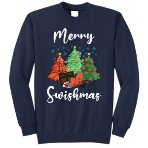 Merry Swishmas Ugly Christmas Basketball Tall Sweatshirt