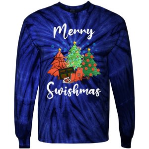 Merry Swishmas Ugly Christmas Basketball Tie-Dye Long Sleeve Shirt