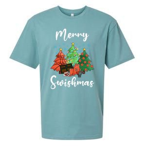 Merry Swishmas Ugly Christmas Basketball Sueded Cloud Jersey T-Shirt