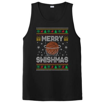 Merry Swishmas Ugly Christmas Sweater Basketball Christmas PosiCharge Competitor Tank