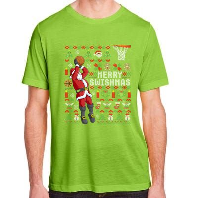 Merry Swishmas Ugly Christmas Basketball Christmas Gift Adult ChromaSoft Performance T-Shirt