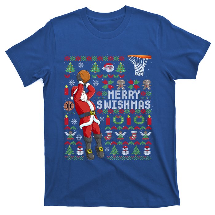 Merry Swishmas Ugly Christmas Basketball Christmas Gift T-Shirt