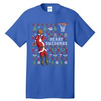 Merry Swishmas Ugly Christmas Basketball Christmas Gift Tall T-Shirt