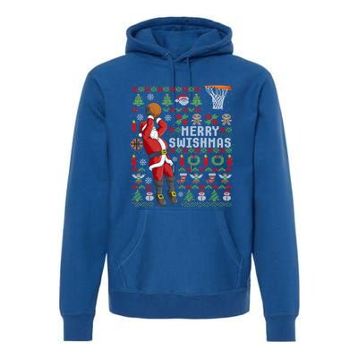 Merry Swishmas Ugly Christmas Basketball Christmas Gift Premium Hoodie