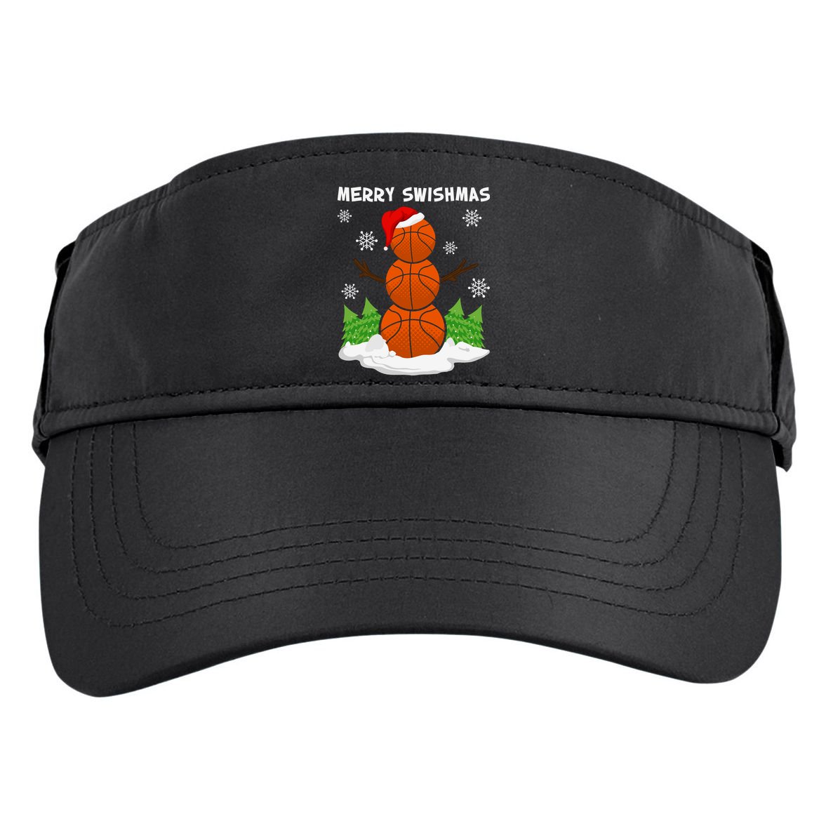 Merry Swishmas Ugly Sweater Basketball Christmas Snowman Basketball Character Adult Drive Performance Visor