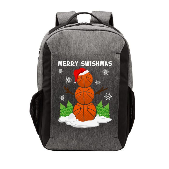 Merry Swishmas Ugly Sweater Basketball Christmas Snowman Basketball Character Vector Backpack