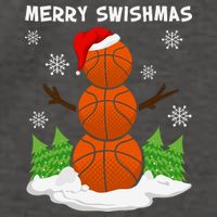 Merry Swishmas Ugly Sweater Basketball Christmas Snowman Basketball Character Vector Backpack