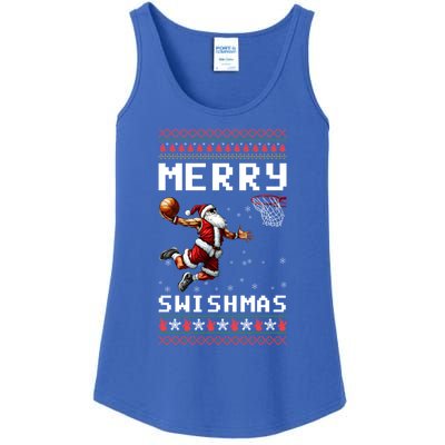 Merry Swishmas Ugly Christmas Funny Basketball Xmas Cool Gift Ladies Essential Tank