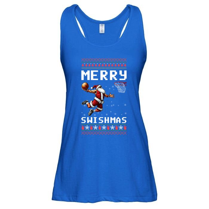 Merry Swishmas Ugly Christmas Funny Basketball Xmas Cool Gift Ladies Essential Flowy Tank