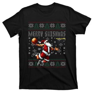 Merry Swishmas Ugly Christmas Basketball Christmas  T-Shirt