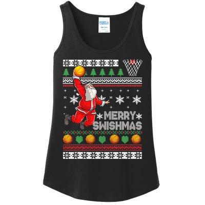 Merry Swishmas Ugly Christmas Basketball Christmas  Ladies Essential Tank