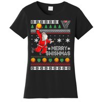 Merry Swishmas Ugly Christmas Basketball Christmas  Women's T-Shirt