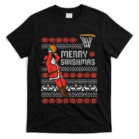 Merry Swishmas Ugly Christmas Sweater Basketball Pajamas T-Shirt